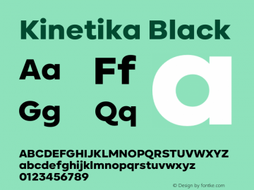 Kinetika Black Version 1.001 | wf-rip DC20200710 Font Sample