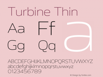 Turbine Thin Version 1.000 Font Sample