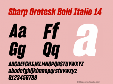 Sharp Grotesk Bold Italic 14 Version 1.003图片样张