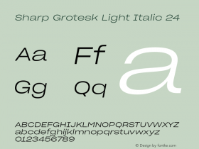 Sharp Grotesk Light Italic 24 Version 1.003图片样张