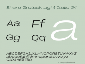 Sharp Grotesk Light Italic 24 Version 1.003 Font Sample