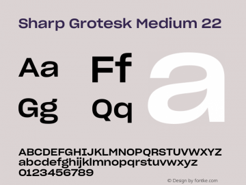 Sharp Grotesk Medium 22 Version 1.003图片样张