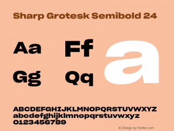 Sharp Grotesk SmBold 24 Version 1.003 Font Sample