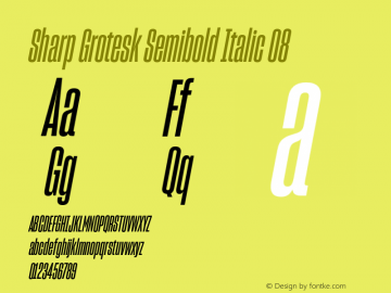Sharp Grotesk SmBold Italic 08 Version 1.003 Font Sample