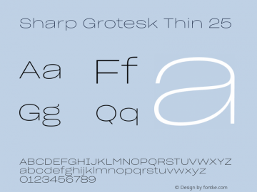 Sharp Grotesk Thin 25 Version 1.003图片样张