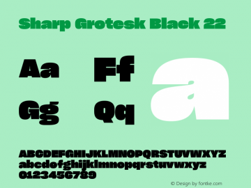 Sharp Grotesk Black 22 Version 1.003 Font Sample