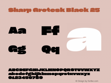 Sharp Grotesk Black 25 Version 1.003 Font Sample