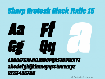 Sharp Grotesk Black Italic 15 Version 1.003图片样张