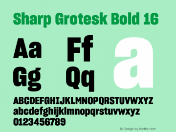 Sharp Grotesk Bold 16 Version 1.003 Font Sample