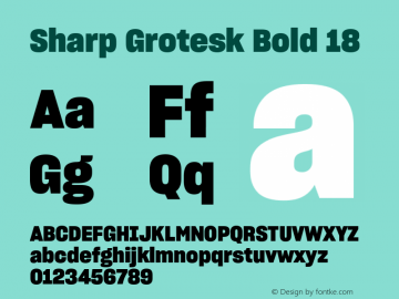 Sharp Grotesk Bold 18 Version 1.003 Font Sample