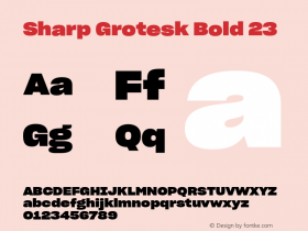 Sharp Grotesk Bold 23 Version 1.003 Font Sample