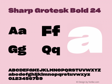 Sharp Grotesk Bold 24 Version 1.003图片样张