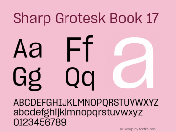 Sharp Grotesk Book 17 Version 1.003 Font Sample