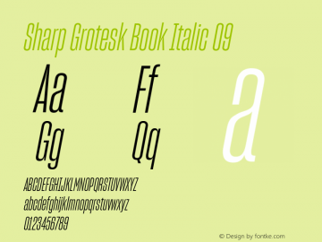 Sharp Grotesk Book Italic 09 Version 1.003 Font Sample