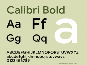 Calibri Bold Version 6.21;January 26, 2021;FontCreator 11.5.0.2430 64-bit图片样张