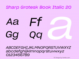 Sharp Grotesk Book Italic 20 Version 1.003图片样张