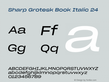 Sharp Grotesk Book Italic 24 Version 1.003图片样张