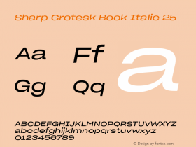 Sharp Grotesk Book Italic 25 Version 1.003图片样张