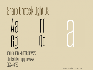 Sharp Grotesk Light 08 Version 1.003 Font Sample