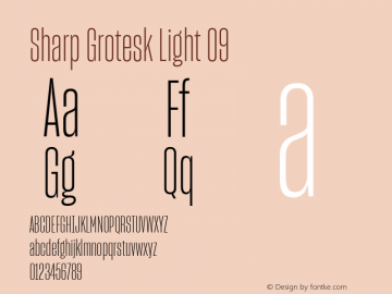 Sharp Grotesk Light 09 Version 1.003 Font Sample