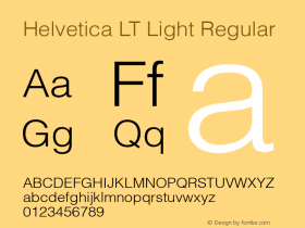 Helvetica LT Light Regular Version 6.1; 2002图片样张