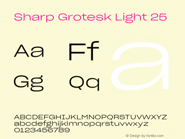 Sharp Grotesk Light 25 Version 1.003图片样张