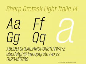 Sharp Grotesk Light Italic 14 Version 1.003图片样张