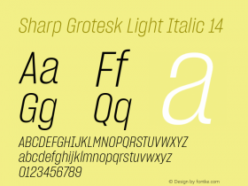 Sharp Grotesk Light Italic 14 Version 1.003 Font Sample