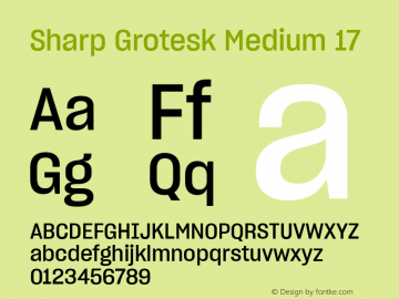 Sharp Grotesk Medium 17 Version 1.003图片样张