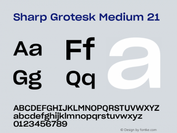 Sharp Grotesk Medium 21 Version 1.003 Font Sample