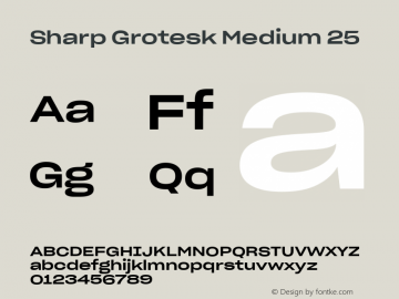 Sharp Grotesk Medium 25 Version 1.003 Font Sample