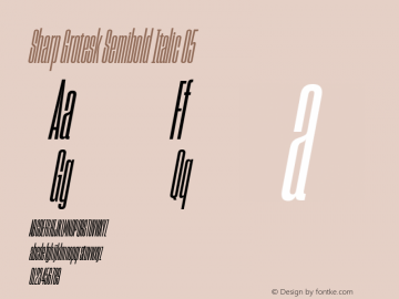 Sharp Grotesk SmBold Italic 05 Version 1.003 Font Sample