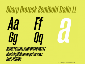 Sharp Grotesk SmBold Italic 11 Version 1.003 Font Sample