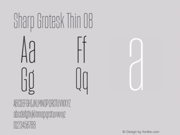 Sharp Grotesk Thin 08 Version 1.003 Font Sample