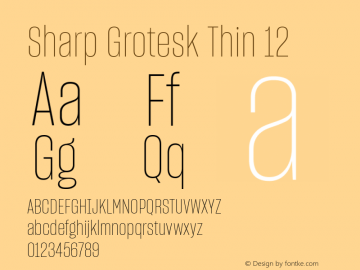 Sharp Grotesk Thin 12 Version 1.003 Font Sample