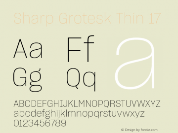 Sharp Grotesk Thin 17 Version 1.003 Font Sample