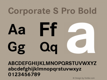 Corporate S Pro Bold Version 1.40 Font Sample