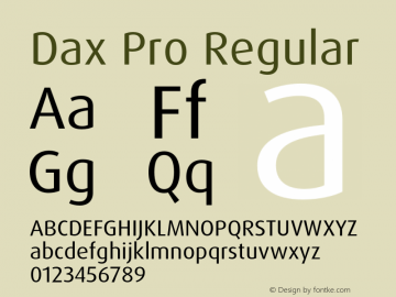 Dax Pro Version 7.504; 2005; Build 1025 Font Sample