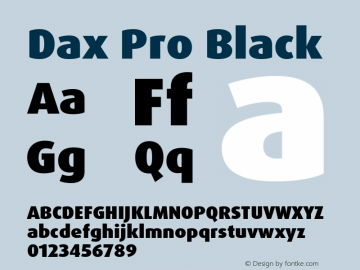 Dax Pro Black Version 7.504; 2005; Build 1025 Font Sample