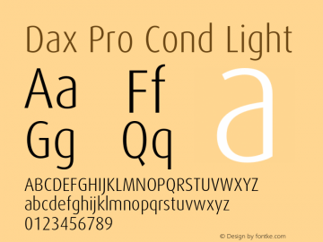 Dax Pro Cond Light Version 7.504; 2006; Build 1022 Font Sample