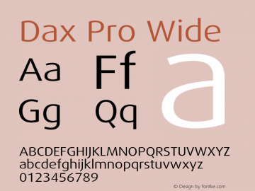 Dax Pro Wide Version 7.504; 2006; Build 1022 Font Sample