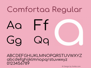 Comfortaa Regular Version 3.104; ttfautohint (v1.8.1.43-b0c9) Font Sample
