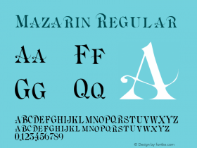 Mazarin 001.000 Font Sample