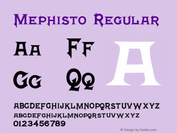 Mephisto 001.000 Font Sample