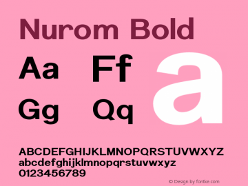Nurom-Bold Version 1.001;PS 001.001;hotconv 1.0.56;makeotf.lib2.0.21325 Font Sample