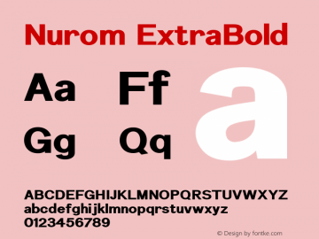 Nurom-ExtraBold Version 1.001;PS 001.001;hotconv 1.0.56;makeotf.lib2.0.21325 Font Sample