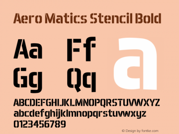 Aero Matics Stencil Bold v1.45 - 2/7/2012图片样张