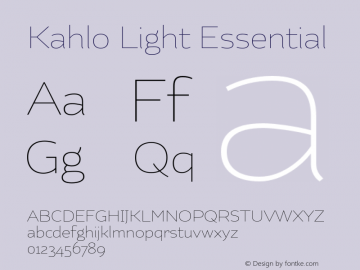 Kahlo-LightEssential Version 001.001图片样张