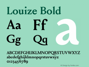 Louize-Bold Version 001.000 Font Sample