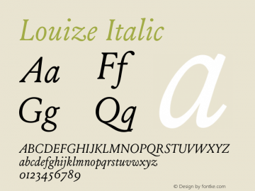 Louize-Italic Version 001.000 Font Sample